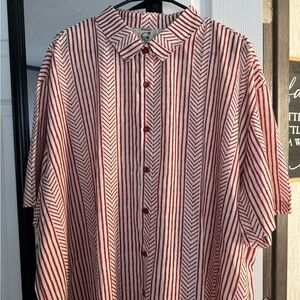 Brown and Cream Striped Men's Shirt